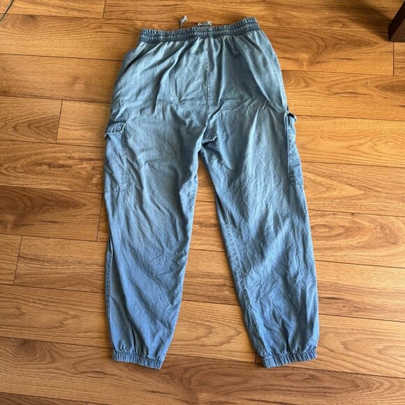 Republic Denim Chambray Women Cargo Pull On Jogger Pants Blue Size Large - Picture 5 of 9